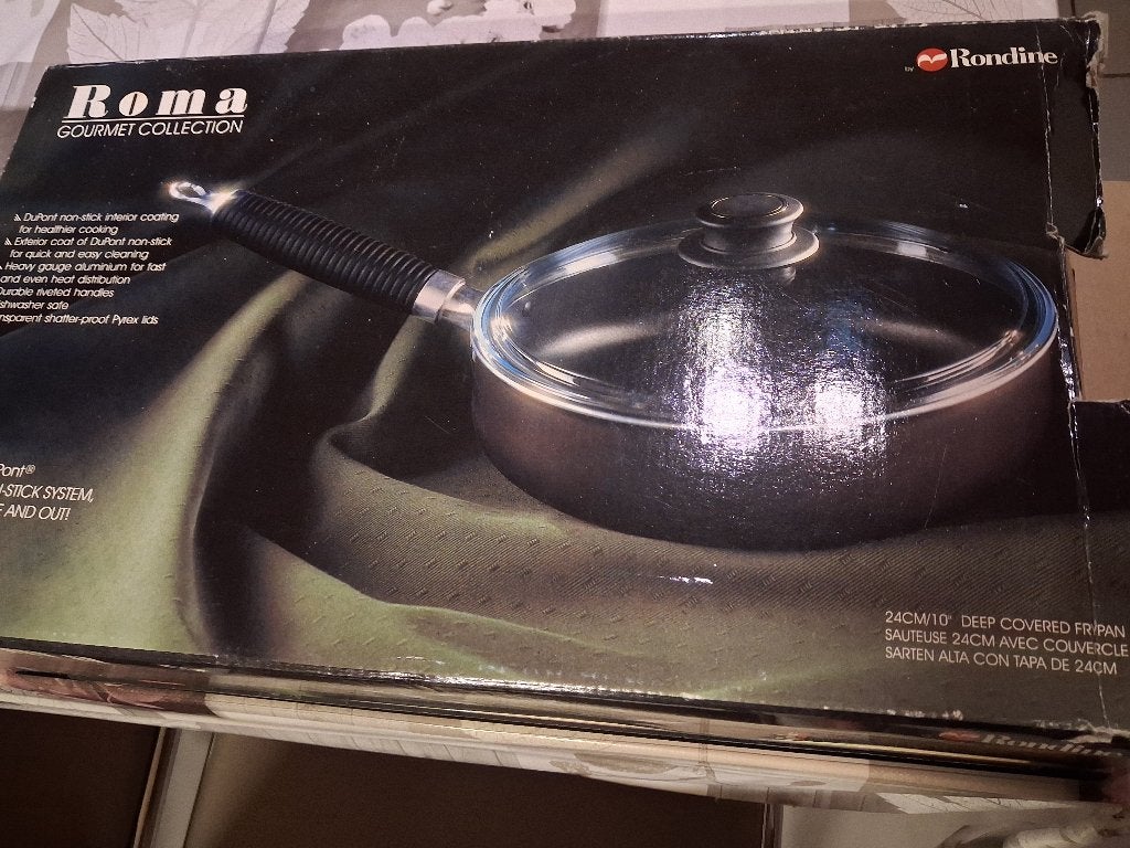 Sauteuse avec couvercle Roma 24 cm Téflon. Pas d’induction, Gebruikt, Aluminium, Ophalen of Verzenden, Sauteerpan