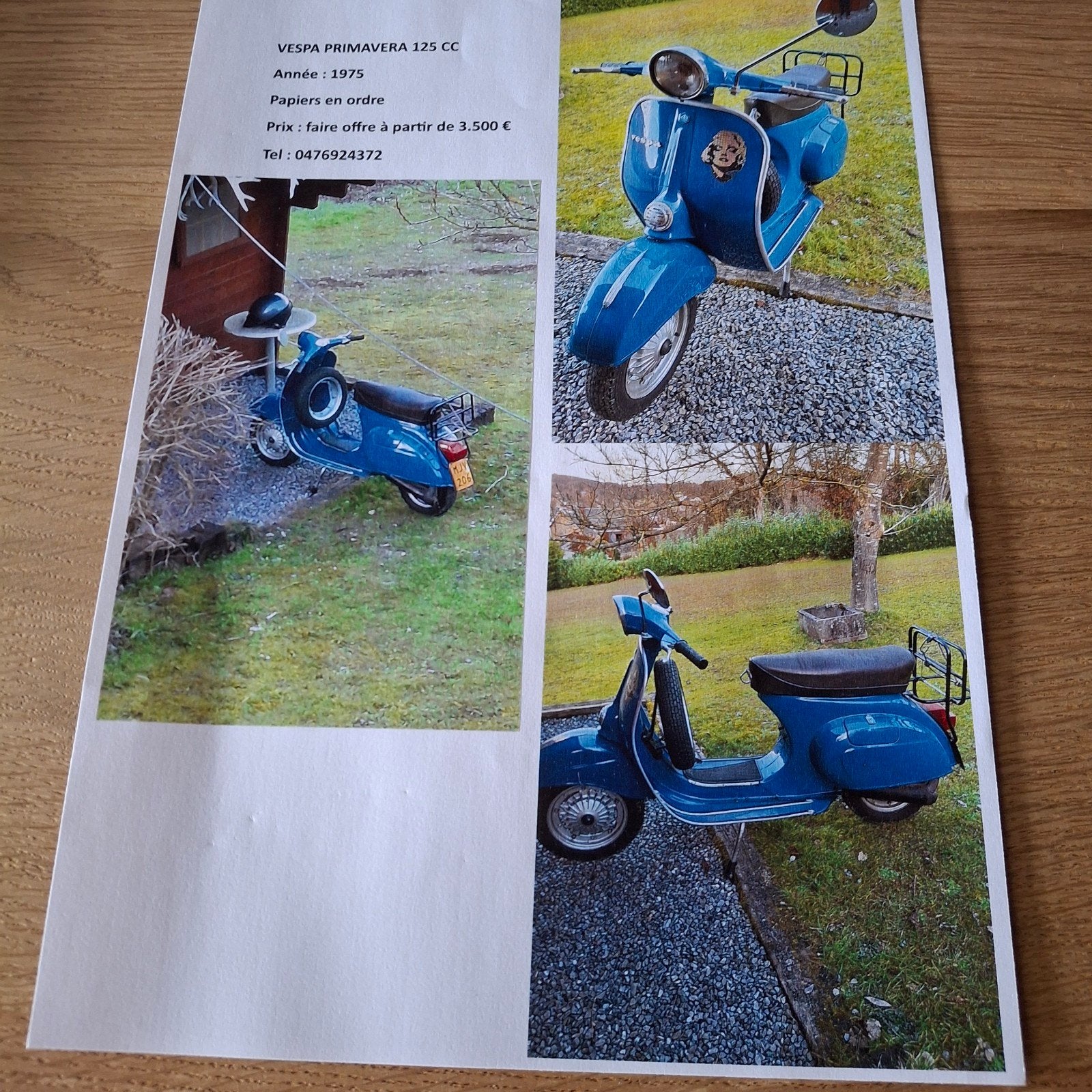 Vespa 125 primavera 1975, Vélos & Vélomoteurs, Enlèvement