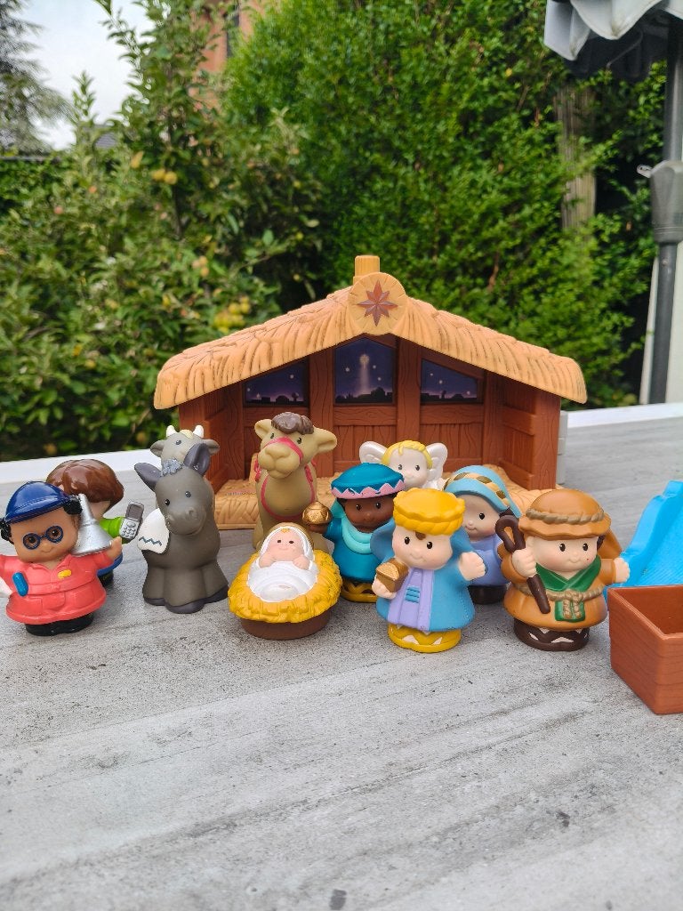 Crèche Fisher-Price Little People, poupées animalières +++, Enlèvement ou Envoi, Utilisé, Set de jeu, Avec lumière
