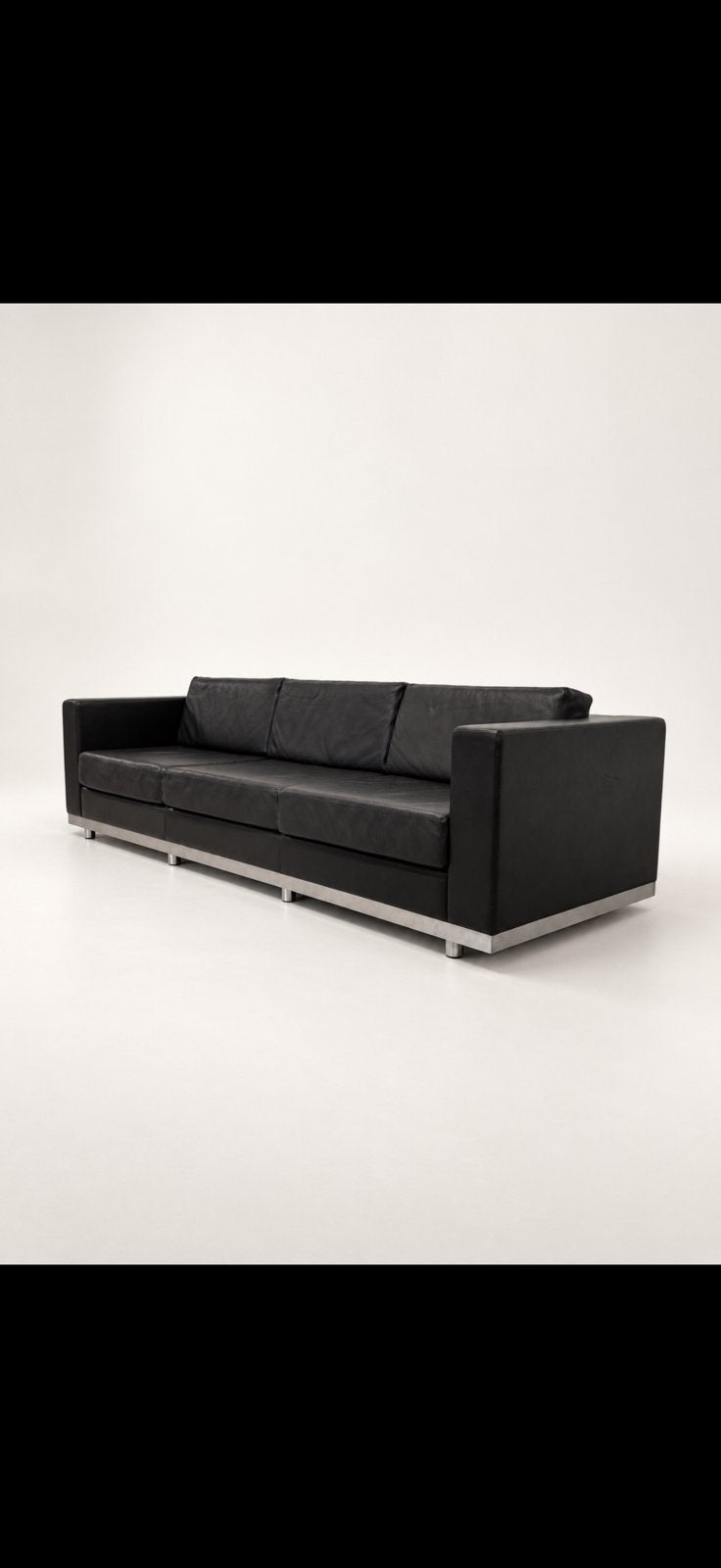 Canapé design Bulo 3/4 places cuir noir – 2m55, Ophalen, Leer