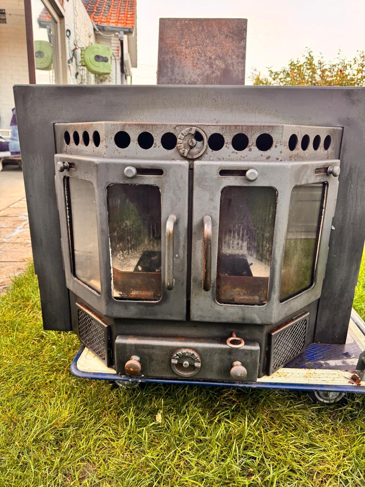 Houtkachel inbouw, Huis en Inrichting, Ophalen, Zo goed als nieuw, Inbouw, Houtkachel