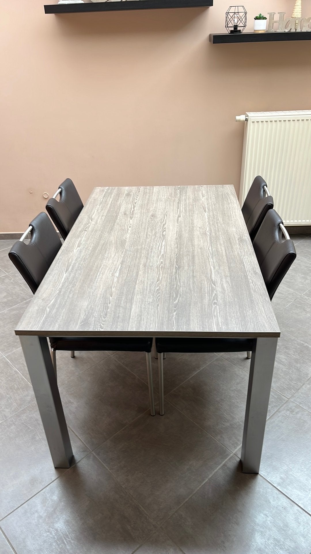 Table de cuisine avec chaises., Ophalen, Zo goed als nieuw, Vijf personen of meer, Rechthoekig