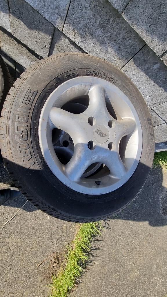 Jantes en alu avec pneus Peugeot (306), Autos : Pièces & Accessoires, Pneus & Jantes, Enlèvement, Pneu(s)