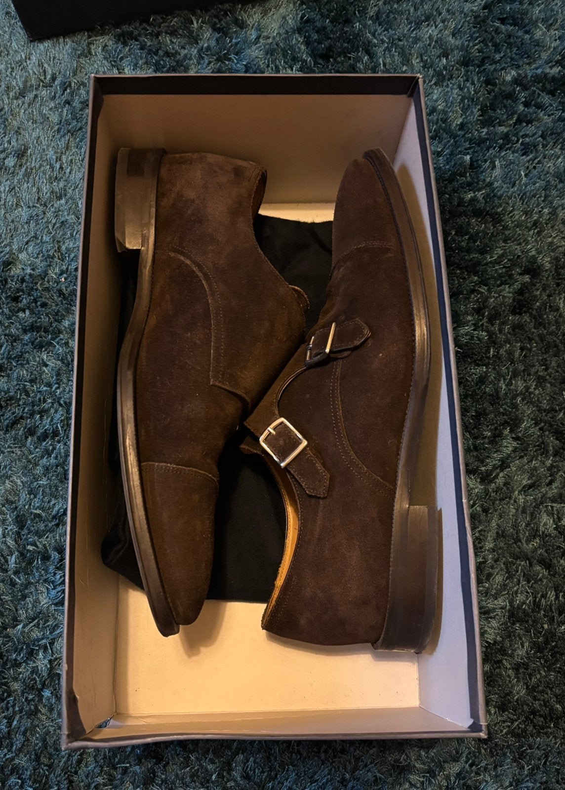 Chaussures en cuir double boucles, Ophalen of Verzenden, Zo goed als nieuw