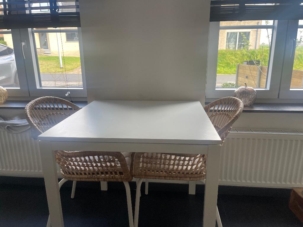 Tafel met 2 stoelen, Huis en Inrichting, Ophalen, Vierkant, Tot twee personen, Zo goed als nieuw