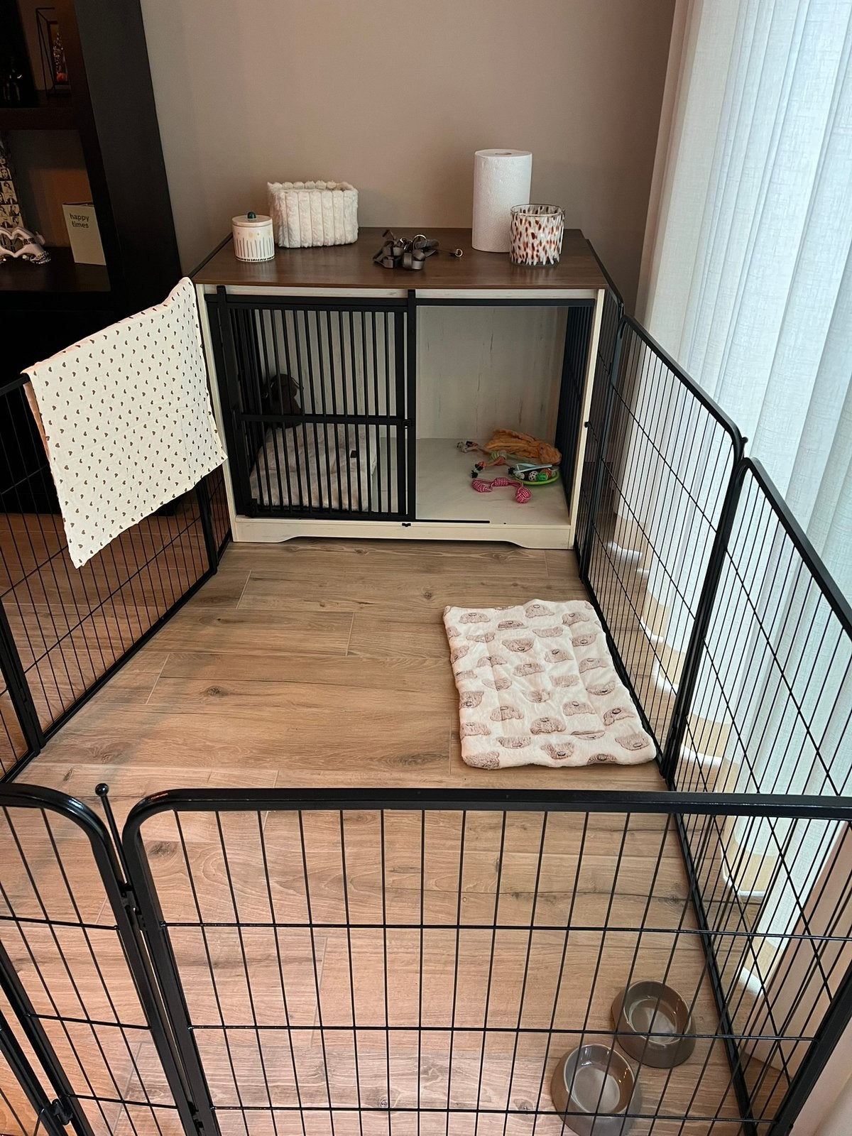 Puppyren 8-hoekig 77 x 81 cm zwart, Dieren en Toebehoren, Ophalen, Nieuw