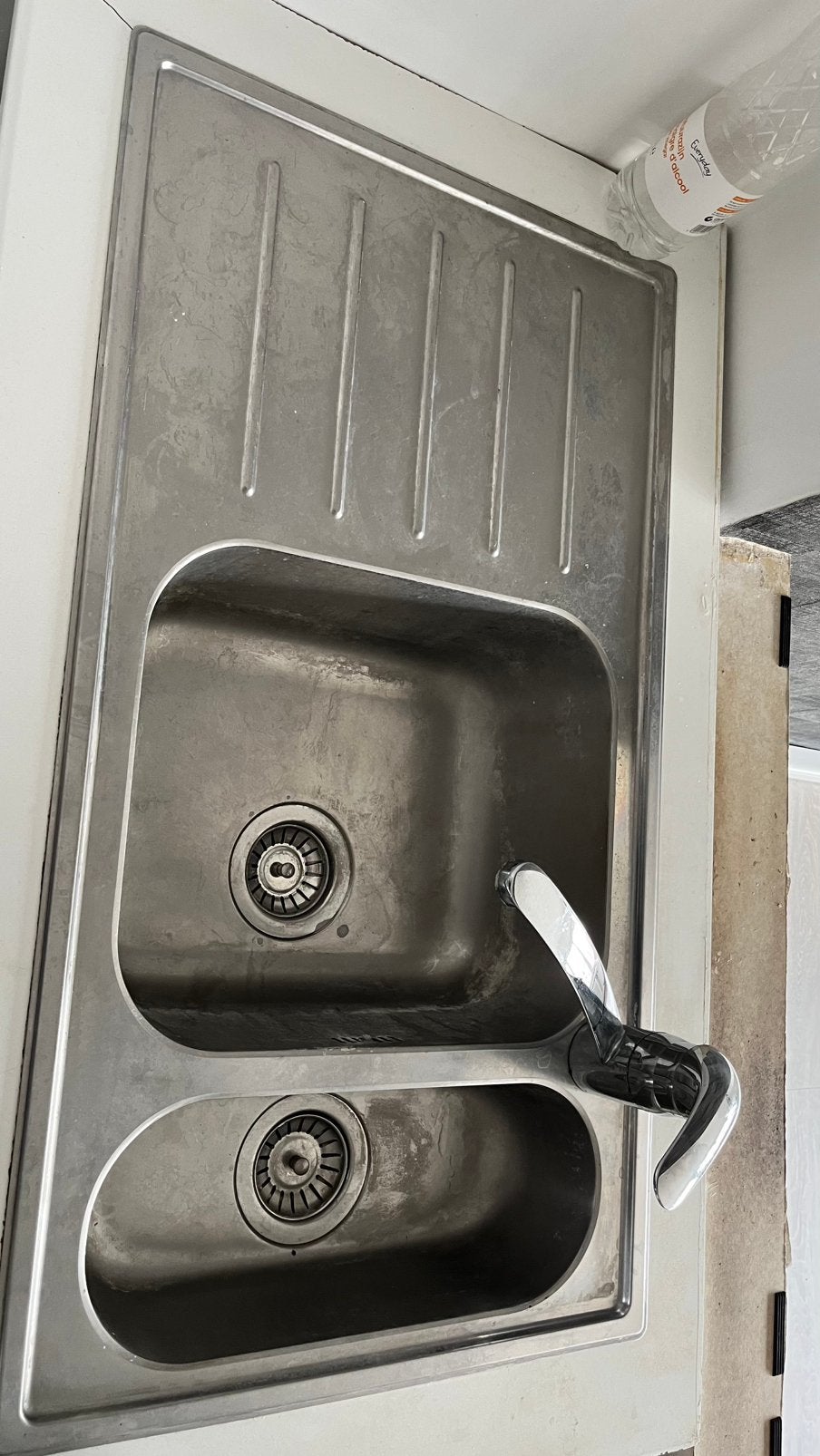 Evier double en inox, 25 à 50 cm, Gris, Moins de 100 cm, Enlèvement