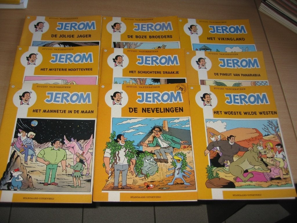 Jerom : 9 albums uit de " gele reeks "., Boeken, Meerdere stripboeken, Ophalen of Verzenden, Gelezen, Willy vandersteen
