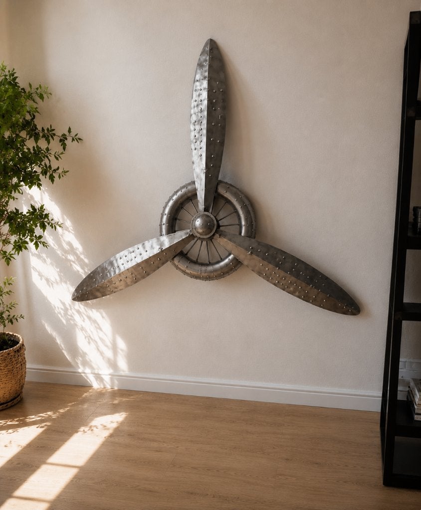 Grote industriële vliegtuigpropeller Ø126 cm, Ophalen, Metaal, Industrieel, Decoratieobject