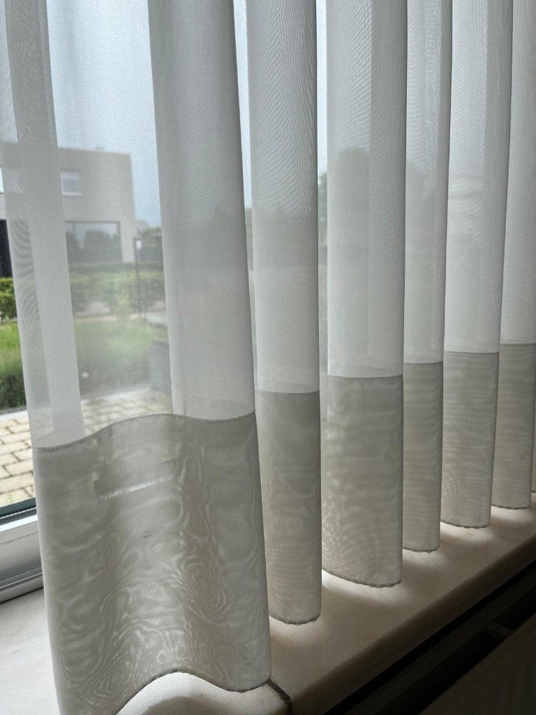 Glasgordijnen (verschillende maten), Huis en Inrichting, Ophalen, Zo goed als nieuw, Wit, Plooiafwerking