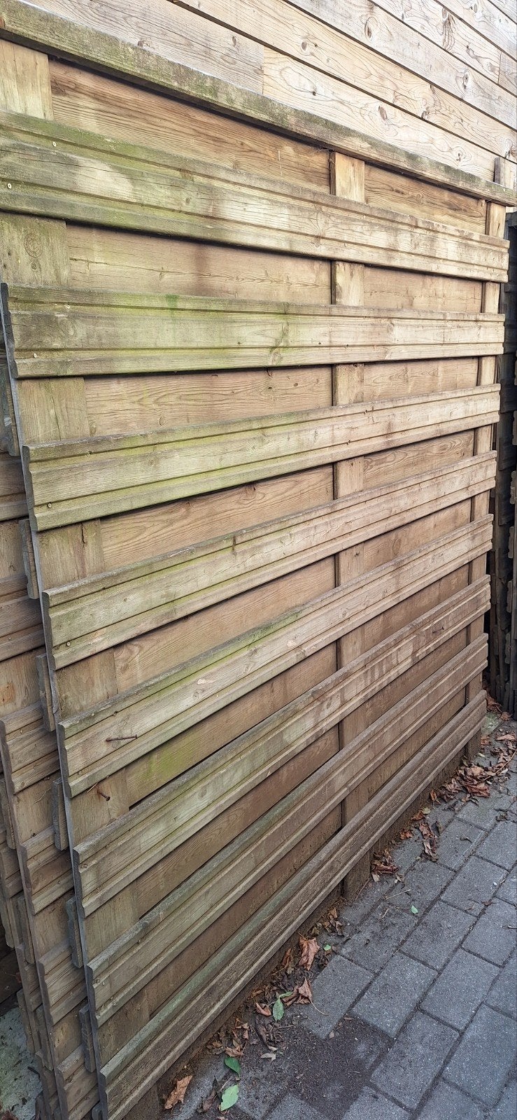 6 houten panelen .gratis, Tuin en Terras, Schuttingen, Ophalen, Minder dan 3 meter, Hout, 1 tot 2 meter