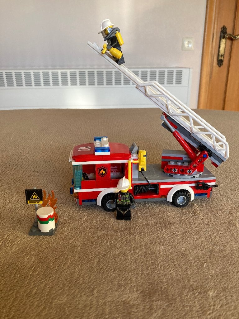 Lego brandweer ladderwagen, 5-12 j (compleet + doos + boekje, Inclusief instructies, City, Lego, Ophalen of Verzenden