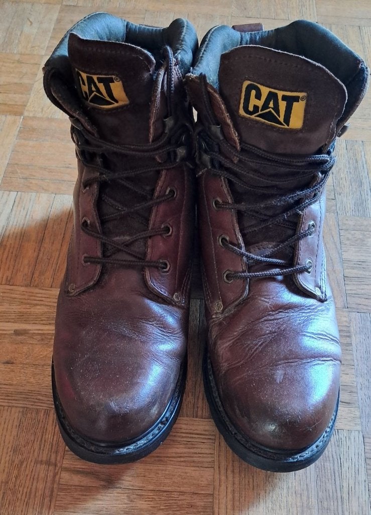 Véritables bottines Caterpillar brunes 45 en très bon état, Enlèvement ou Envoi, Brun