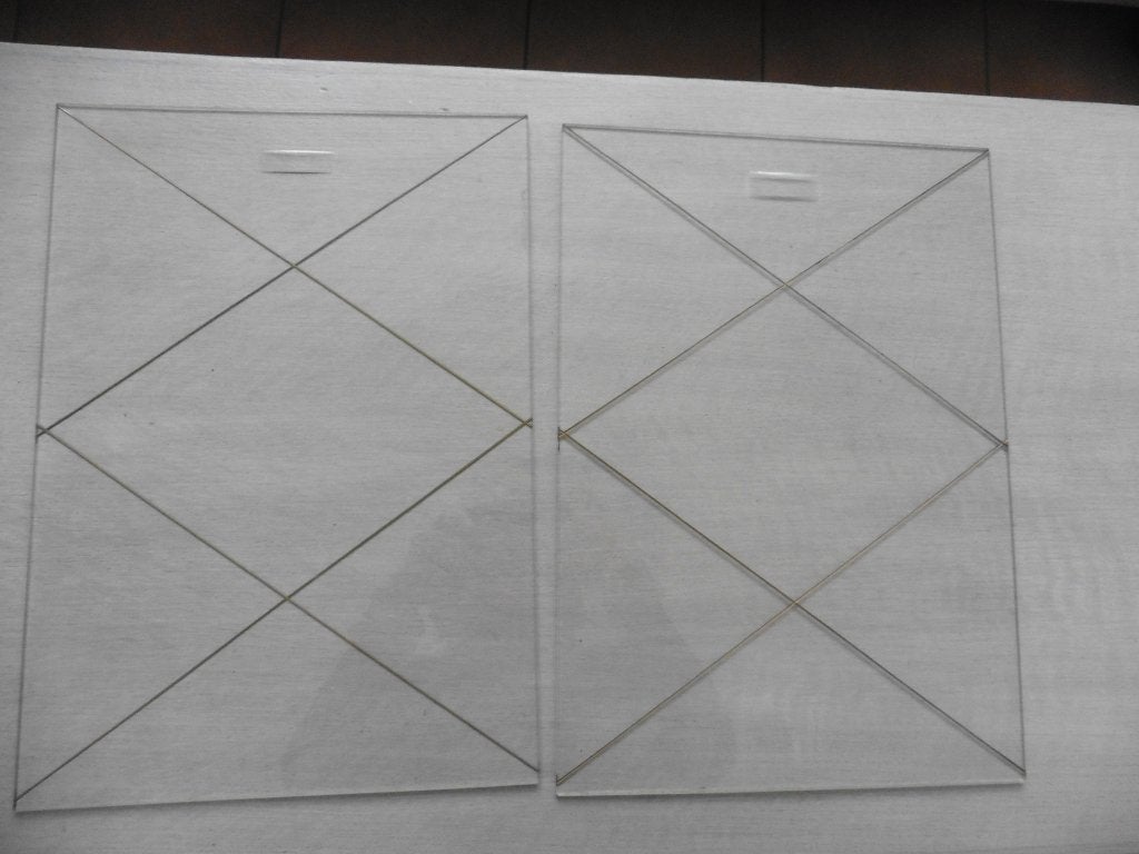 Lot de 2 belles vitres à glissières de meuble ancien, Enlèvement