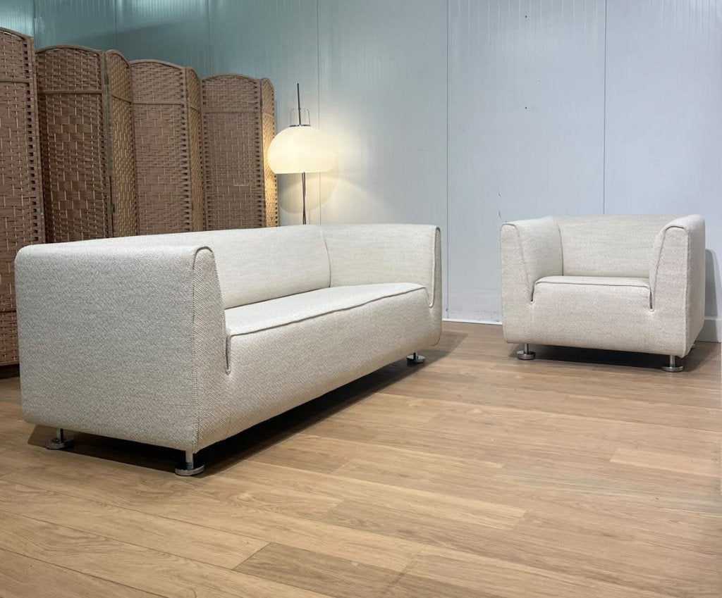SET Gelderland 4800 2,5 places canapés + fauteuil retapissé, Maison & Meubles, Canapés | Salons, Enlèvement ou Envoi, Design Bank Bankstel Zetel Gelderland