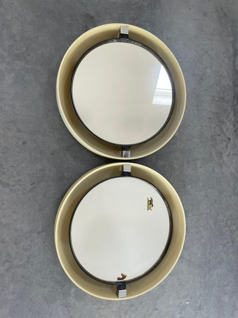 2 vintage Allibert spiegels met verlichting, Antiek en Kunst, Antiek | Spiegels, Ophalen