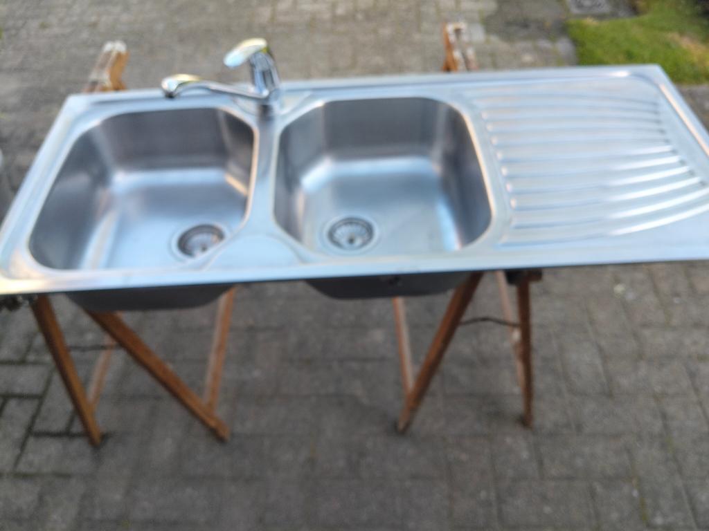 inox spoelbak, Ophalen, Gebruikt