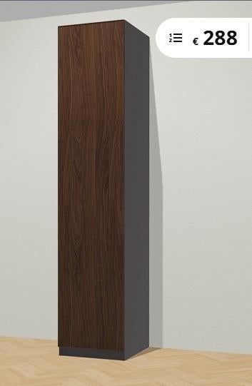 Kleerkast Pax 50x58x336 cm zwart met deur, Ophalen