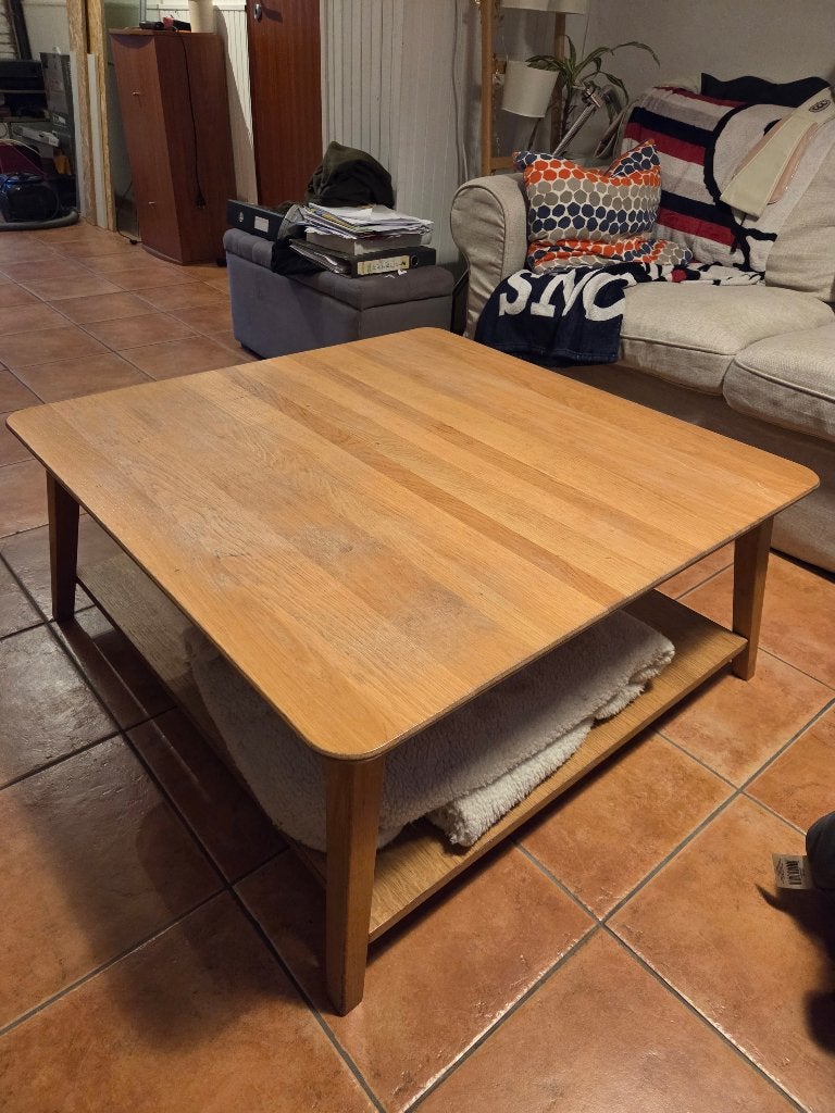 Magnifique table basse en bois 90cm x 90cm, 50 à 100 cm, Carré, Enlèvement, Utilisé