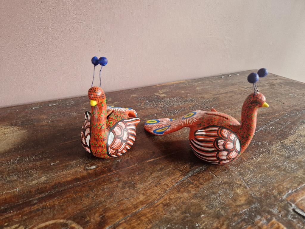Vintage Mexicaanse kleiaardewerk HERON MARTINEZ  Vogelfiguur, Antiek en Kunst, Ophalen of Verzenden
