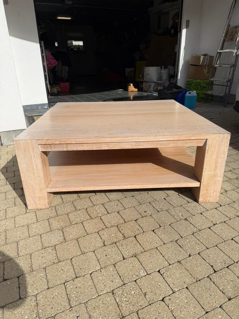 Massief eiken salontafel, Maison & Meubles, Tables | Tables de salon, Utilisé, Enlèvement