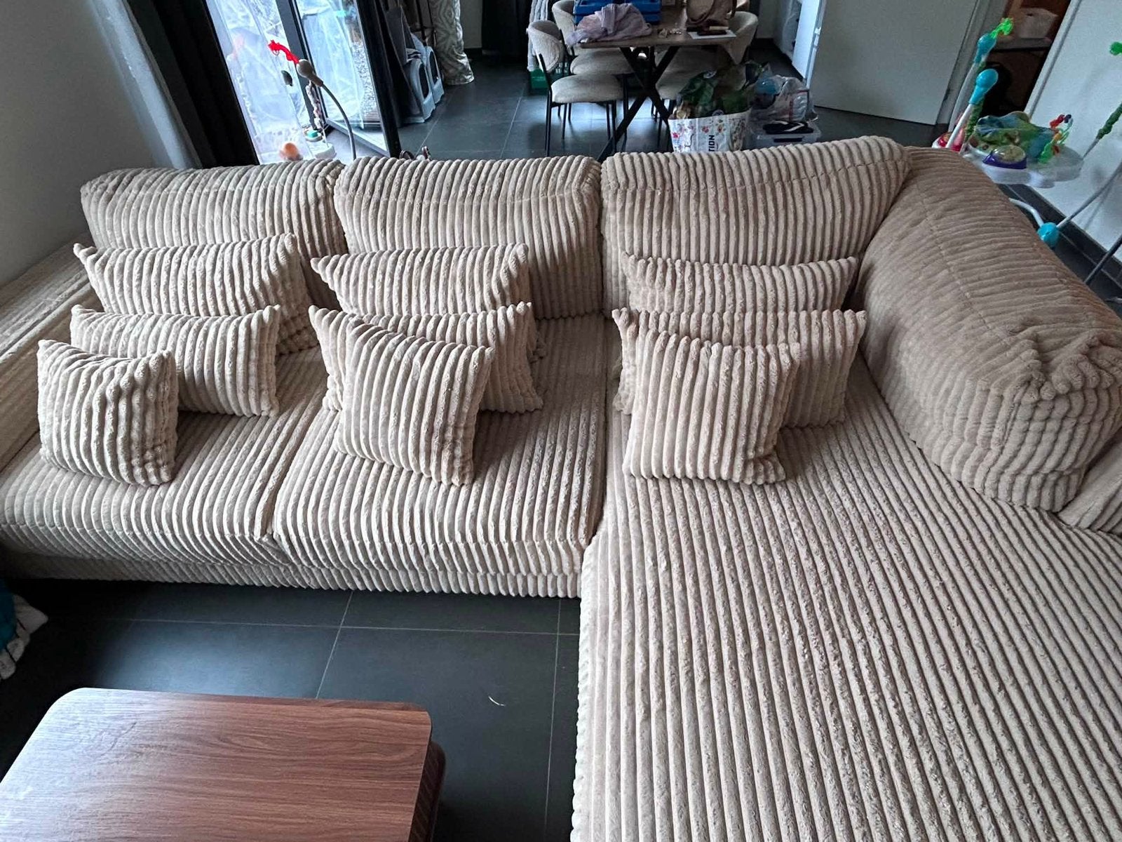 Nieuwe zetel (3m) – 2-delig, Huis en Inrichting, Ophalen, Nieuw, Stof