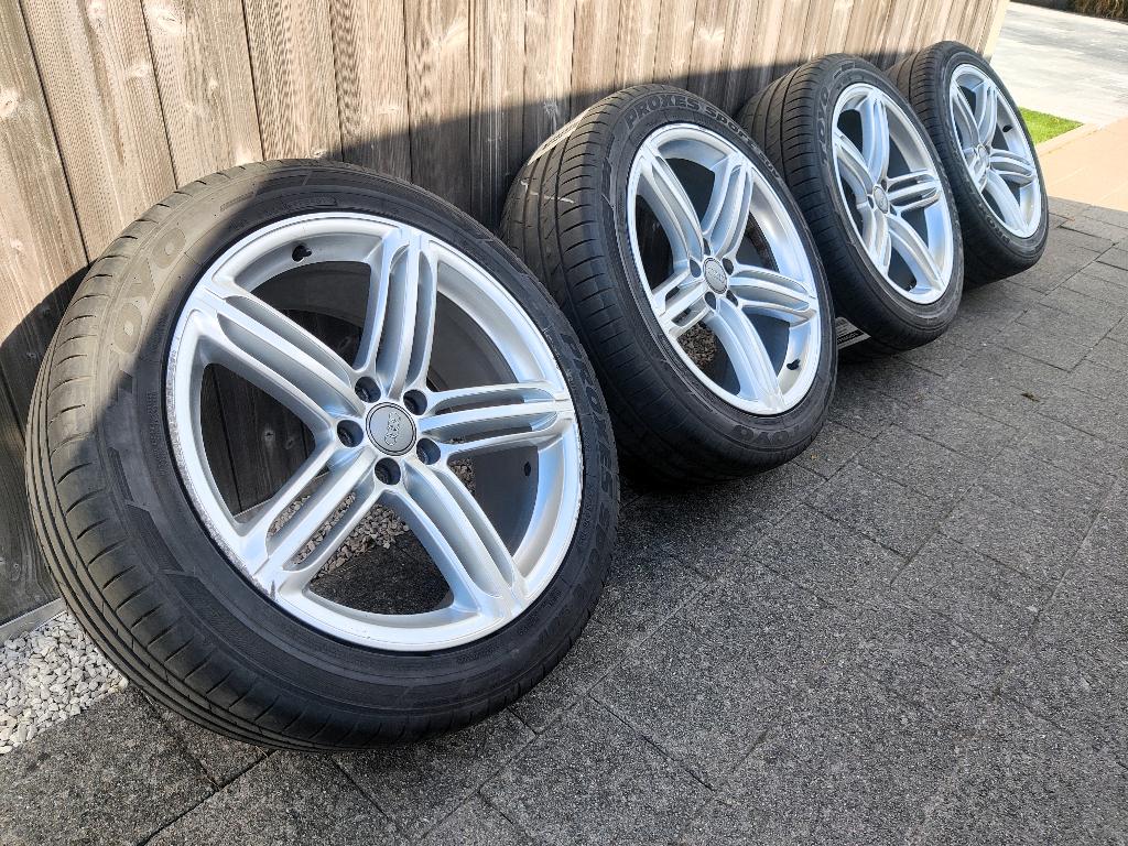 20 inch originele Audi RS6 - Peelers - zilver, Auto-onderdelen, Banden en Velgen, Ophalen, Gebruikt, 255 mm, Banden en Velgen