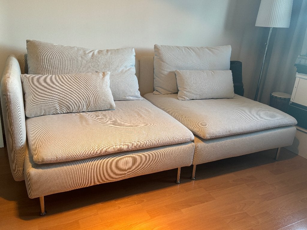 ONGEBRUIKT - IKEA SÖDERHAMN 2-zitsbank – lichtbeige, Ophalen, 100 tot 125 cm, Tweepersoons, Zo goed als nieuw