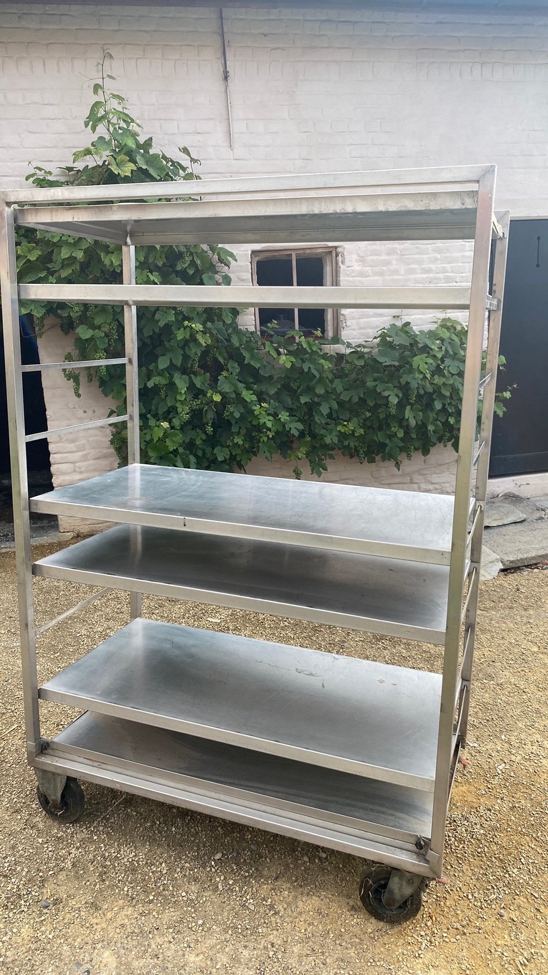 Kar, inox op wielen, Doe-het-zelf en Bouw, Transportwagens, Ophalen, Zo goed als nieuw