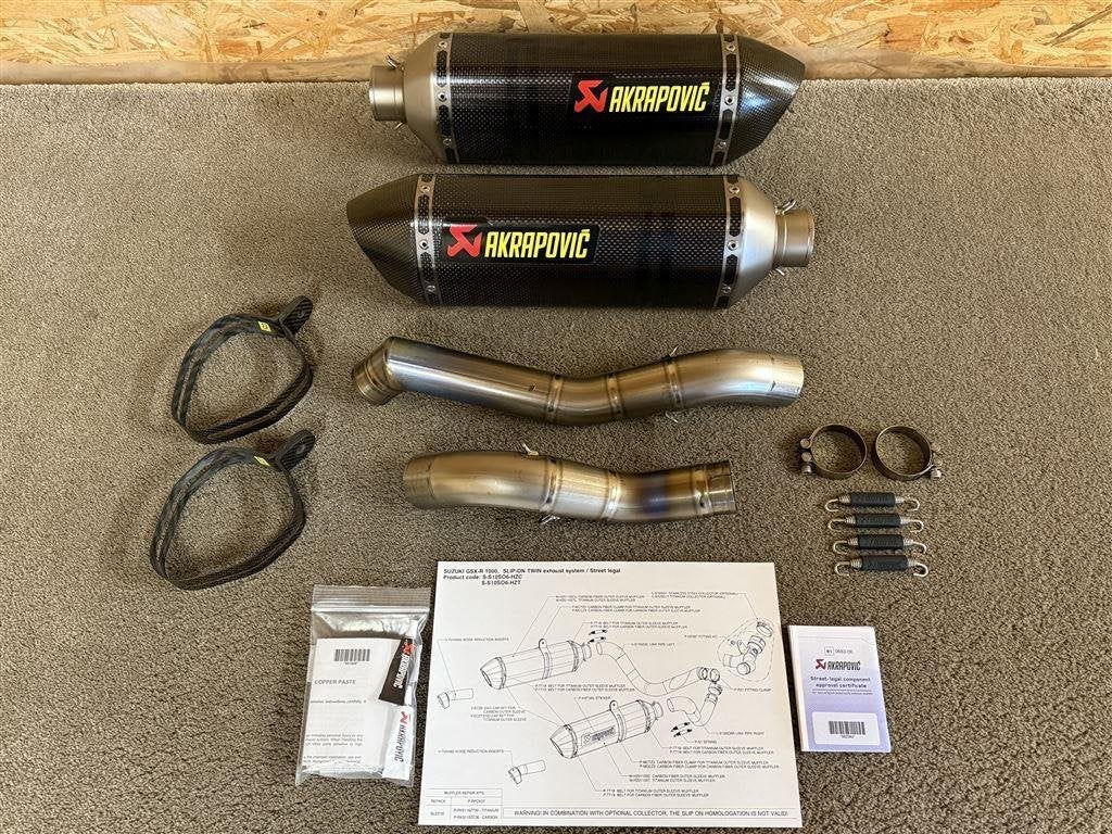 Akrapovic uitlaten dempers GSX-R1000 GSXR1000 09-11 K9 L0 L1, Motoren, Verzenden, Gebruikt