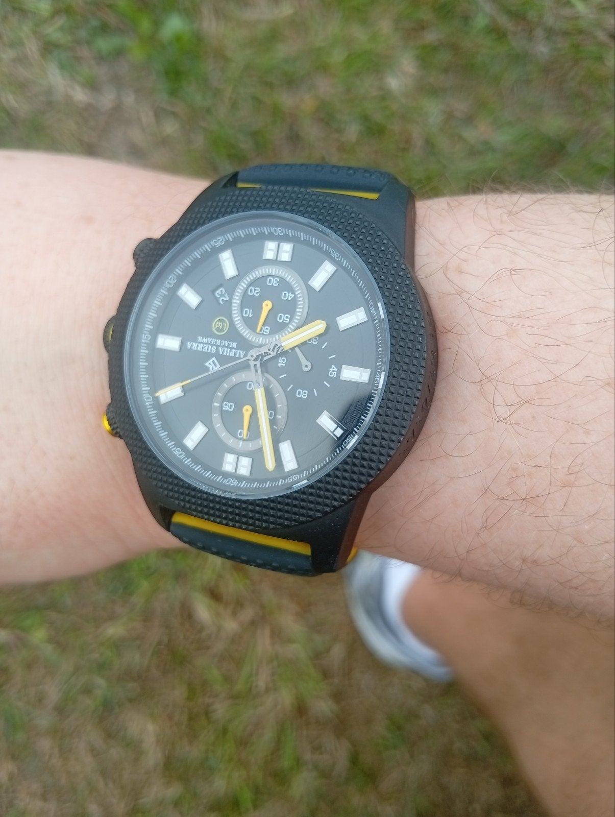 alpha sierra blackkaw, Handtassen en Accessoires, Horloges | Heren, Overige merken, Staal, Polshorloge, Kunststof