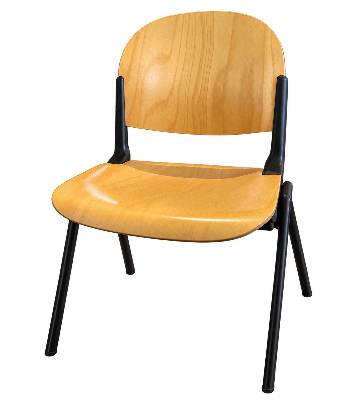 6 rugverende Piretti stoelen COMtract Castelli vintage, Maison & Meubles, Enlèvement, Bois, Vintage 70', Noir