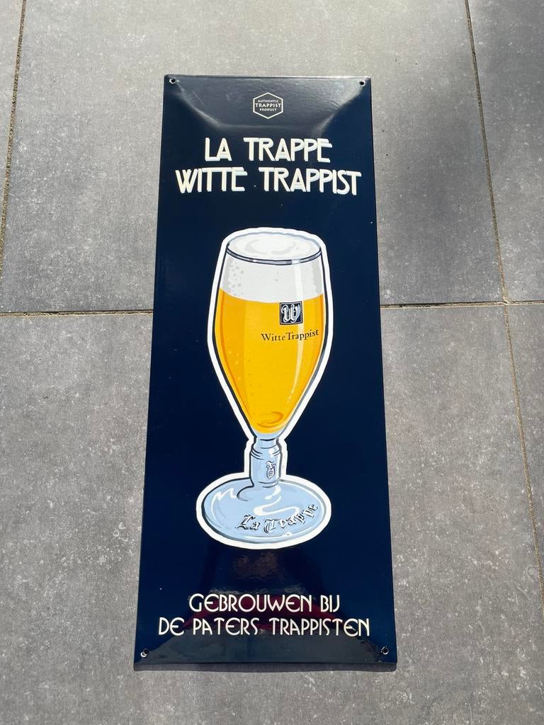 Assiette émaillée La trappe - 70 cm x 27 cm, Collections, Enlèvement, Comme neuf, La Trappe