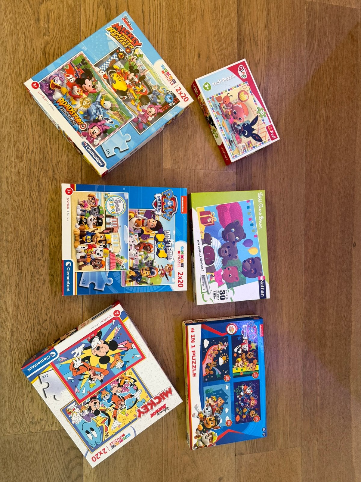 Puzzels voor kinderen —Disney, PAW Patrol, Little Brown Bear, Kinderen en Baby's, Ophalen, Meer dan 50 stukjes, Gebruikt, 4 tot 6 jaar