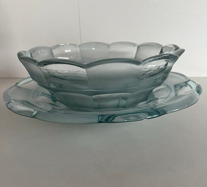 Vintage Art Deco glazen schaal (jaren 30), Ophalen of Verzenden
