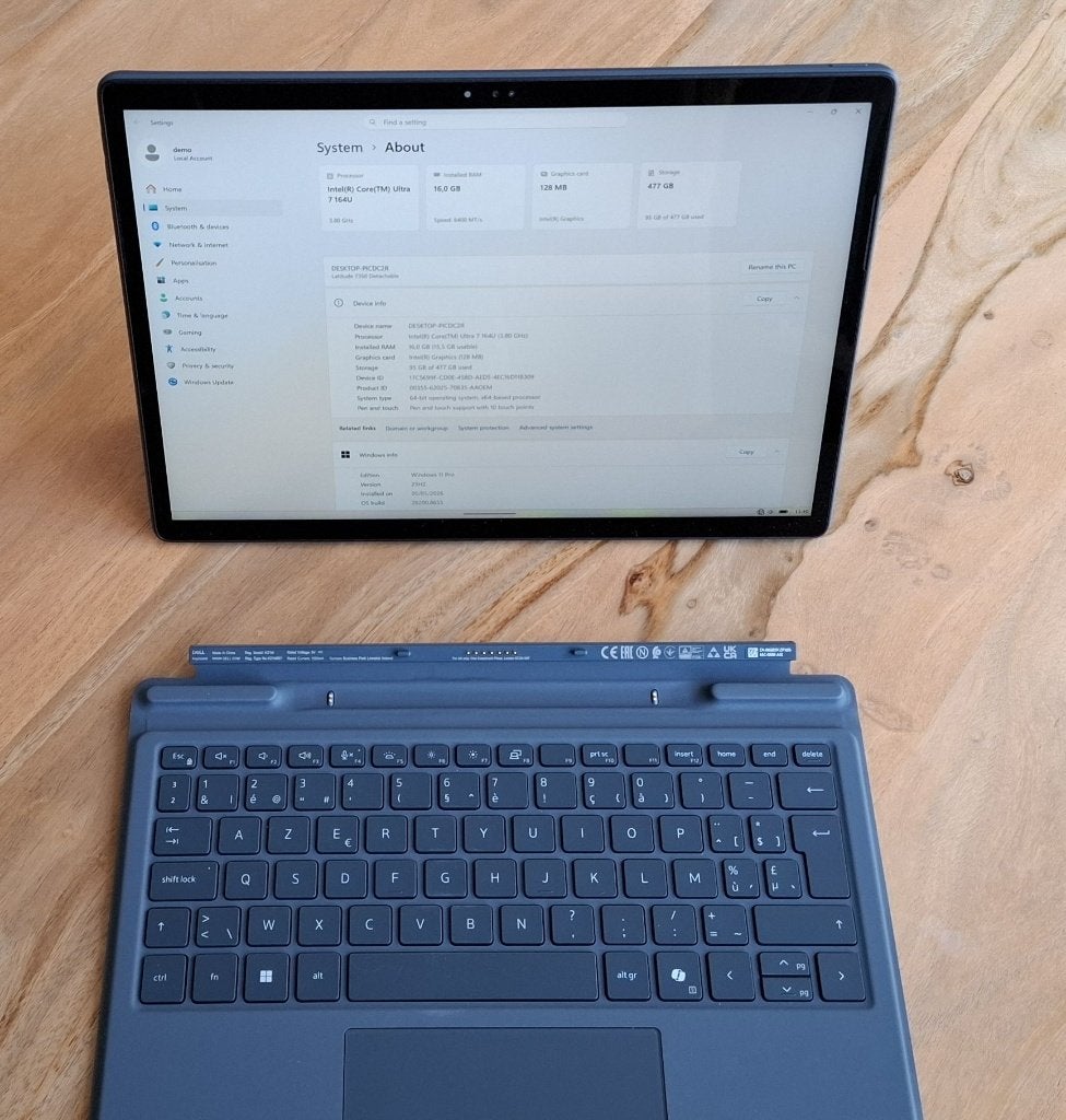Dell Latitude 7350 Tablet, Computers en Software, Ophalen, 13 inch, Intel Core Ultra 7 164U, Met touchscreen