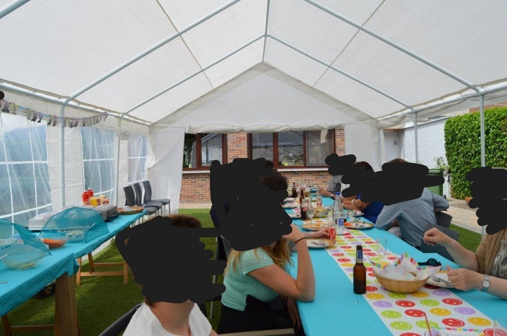 Partytent 10*5 m, Ophalen, Opvouwbaar, Partytent, Zo goed als nieuw
