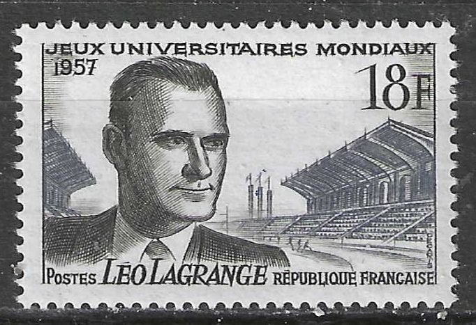 Frankrijk 1957 - Yvert 1120 - Werelduniversiteitsspelen (PF), Postzegels en Munten, Verzenden, Postfris