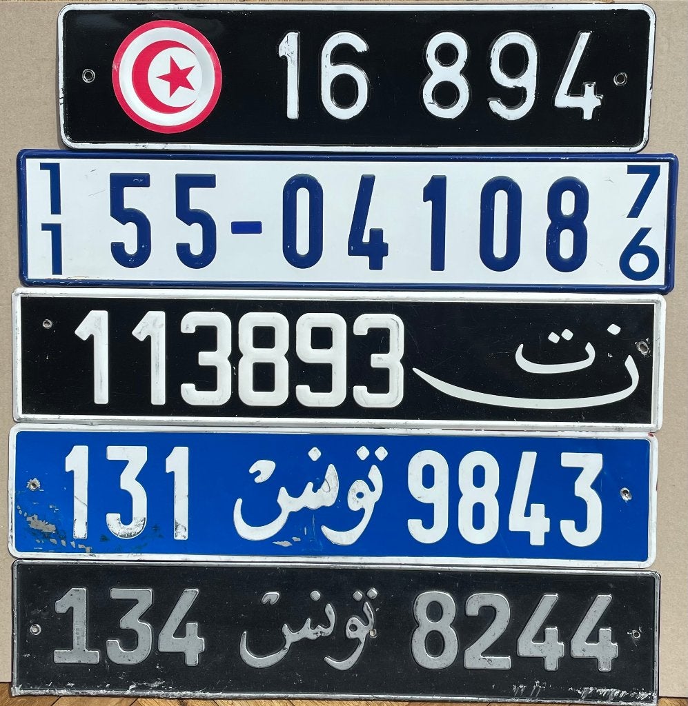 Nummerplaat plaque d'immatriculation TUNESIË, Ophalen of Verzenden, Gebruikt