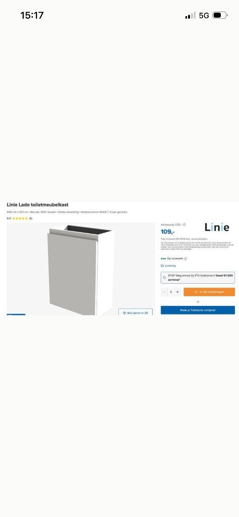 wastafelmeubel, Ophalen, Nieuw