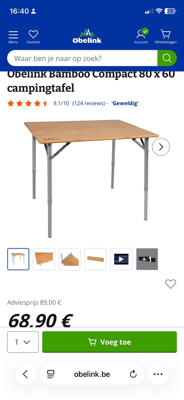 Kampeertafel, Ophalen of Verzenden, Zo goed als nieuw