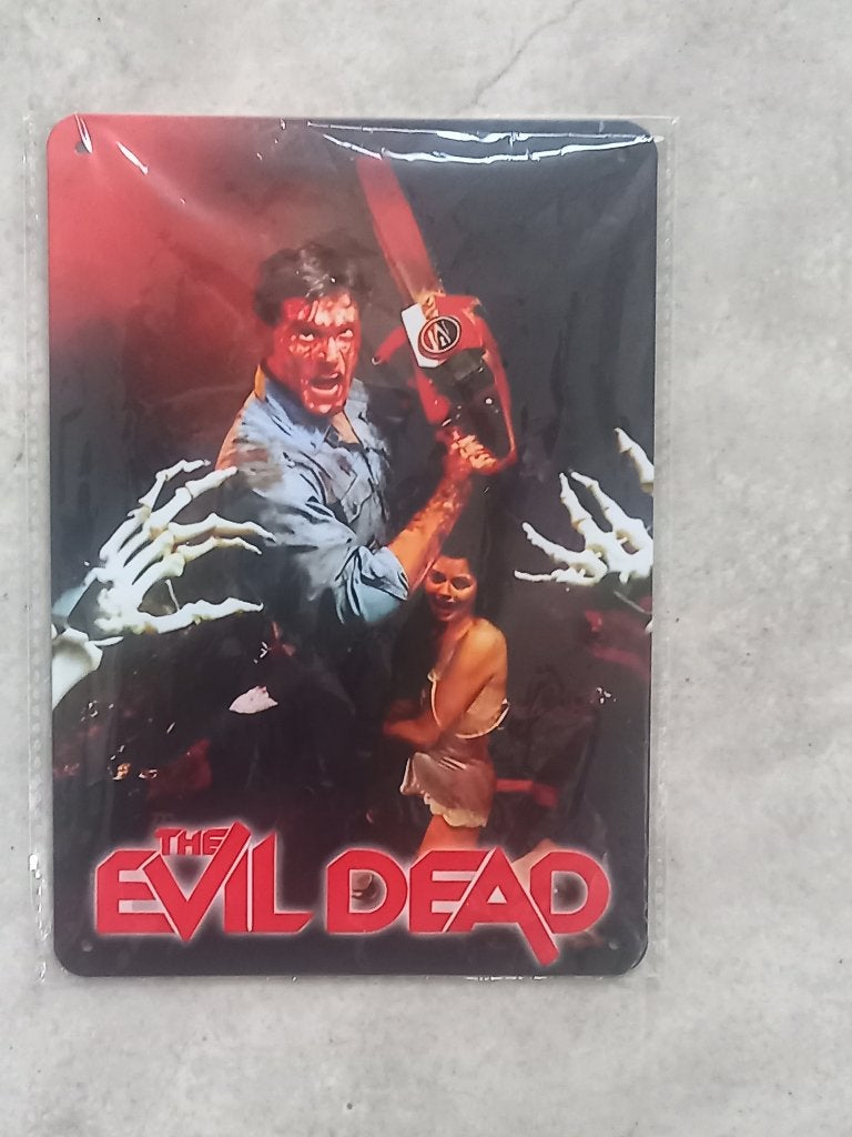 plaque métal vintage du film the evil dead neuf, Enlèvement ou Envoi, Neuf, Film, Autres types