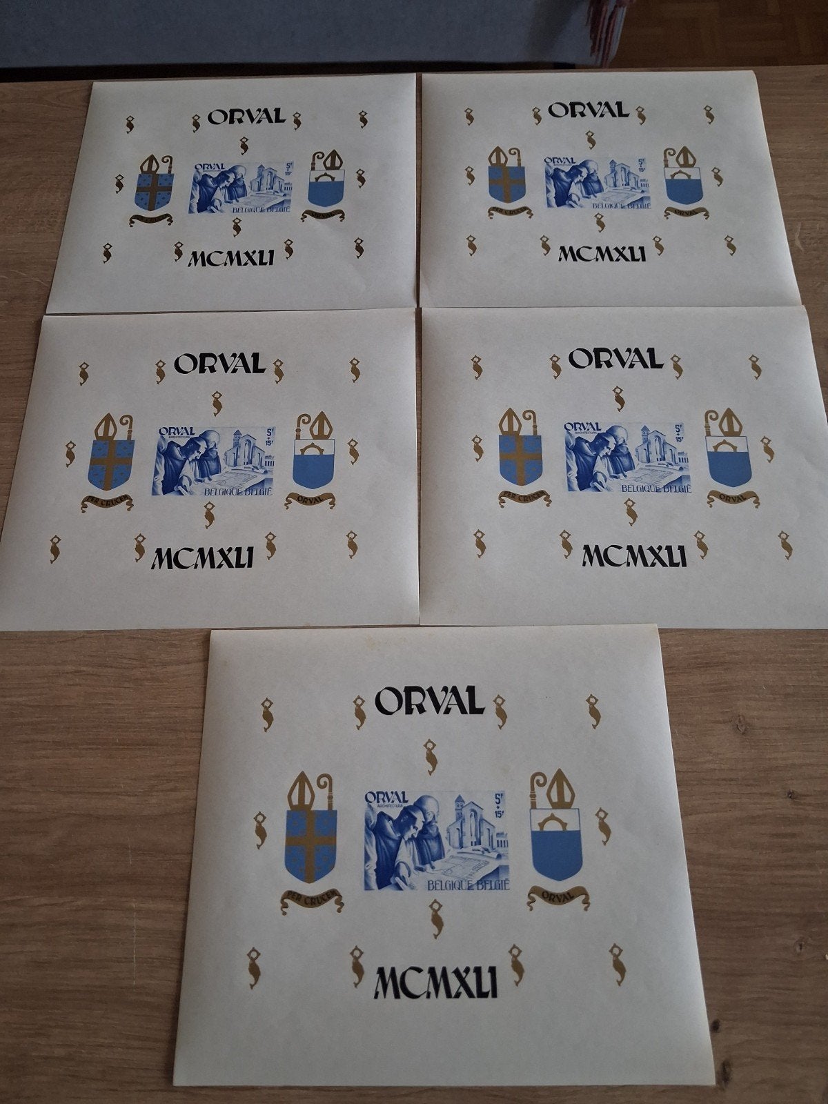 Vierde Orval 1941 5+15 10 postzegels, Met stempel, Orginele gom, Ophalen of Verzenden, Postfris