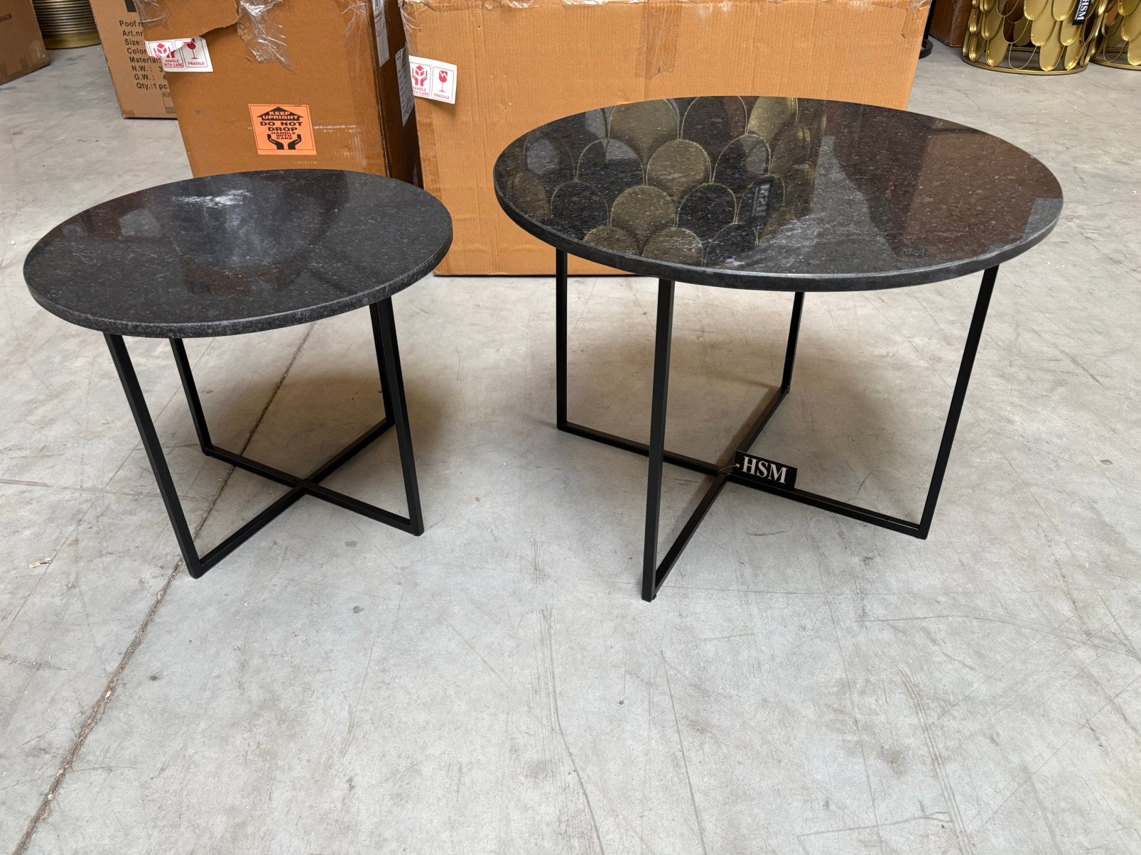 Nieuwe set salontafels HSM collectie, Enlèvement, Neuf, Noir, Métal
