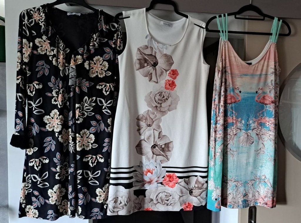 3x Batida, jurk, mt 40/ 42, travelstof, Vêtements | Femmes, Taille 38/40 (M), Enlèvement ou Envoi, Au-dessus du genou, Comme neuf