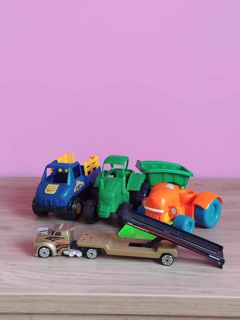 Te koop: Set van 5 stoere speelgoedvoertuigen, Ophalen, Gebruikt, Handmatig, Onderdelen