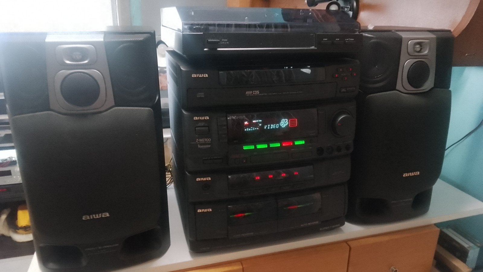 prachtige stereo set aiwa sony met platenspeler koopje, Ophalen