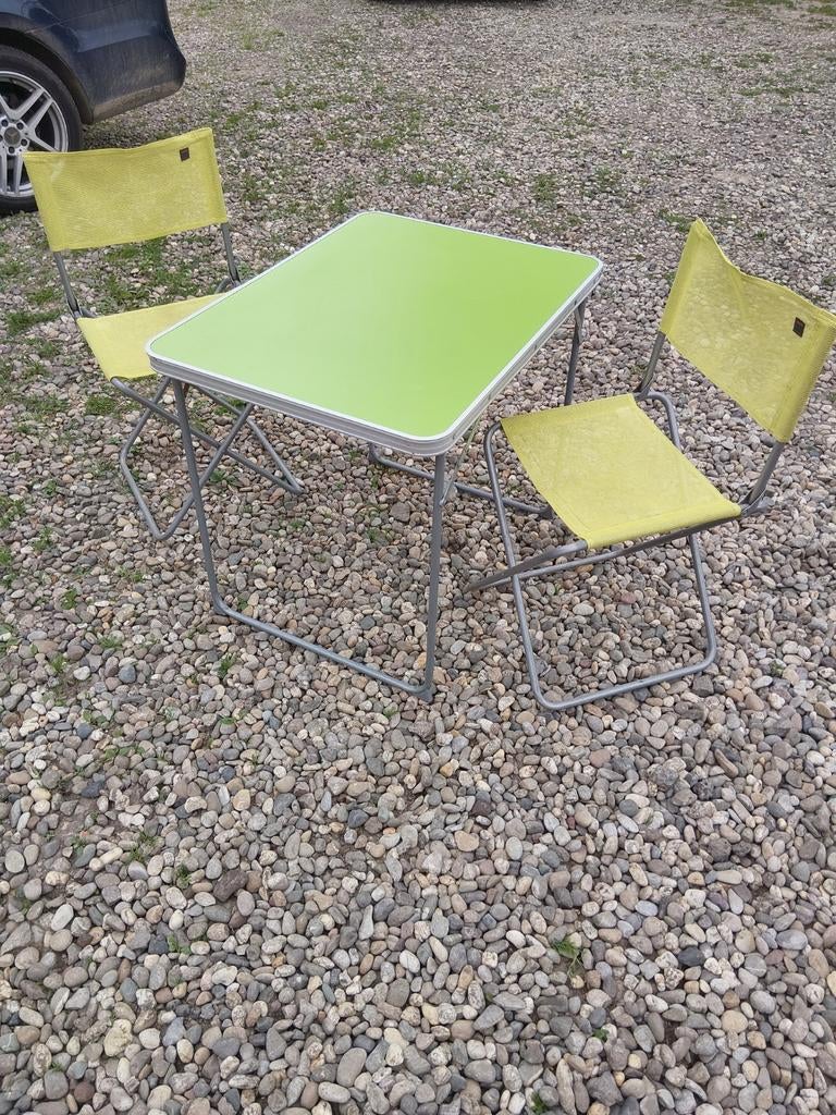 Camping tafel + Lafuma stoeltjes, Caravans en Kamperen, Ophalen
