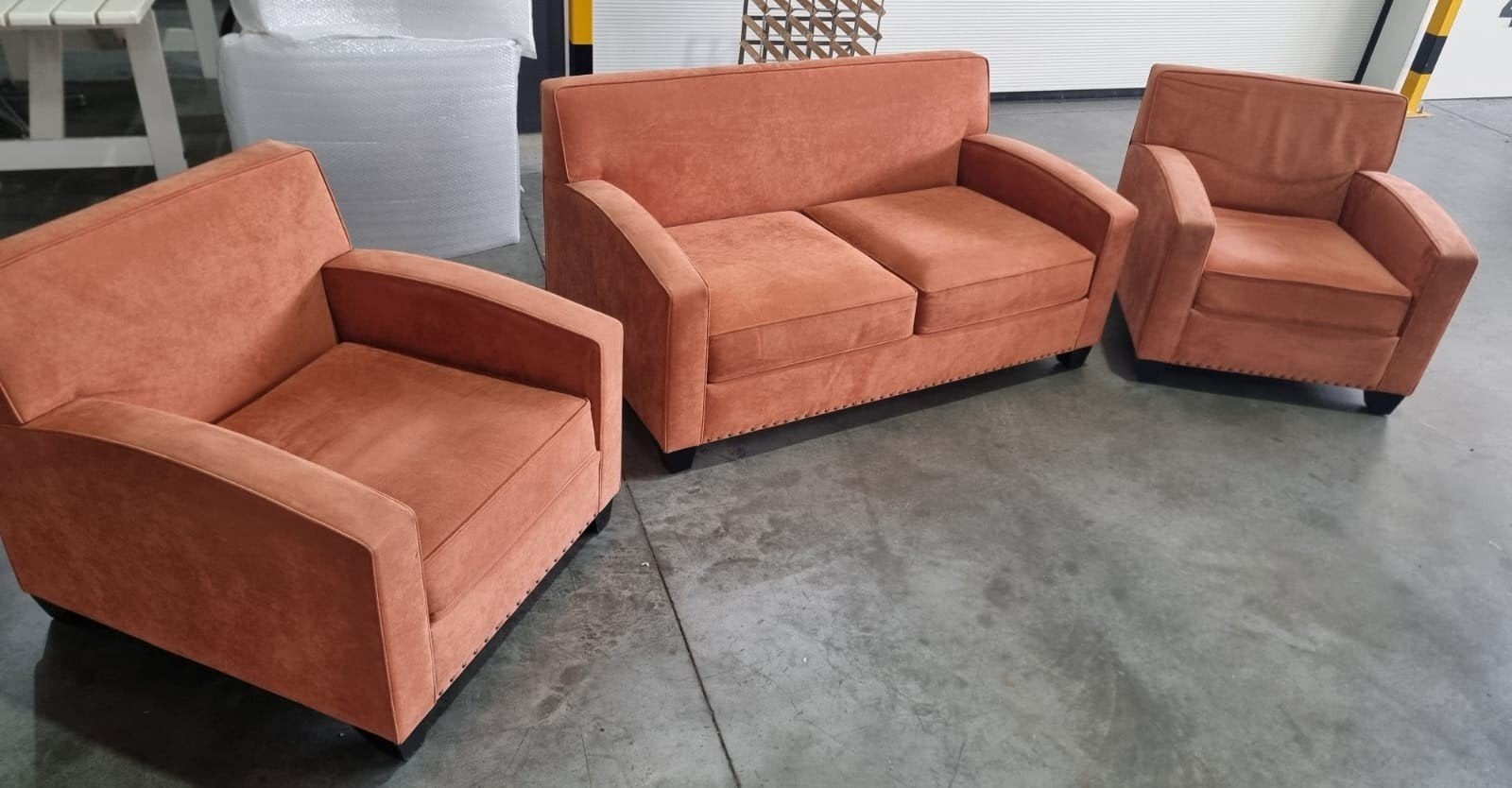 Canapé deux places confortable avec fauteuils assortis, Enlèvement