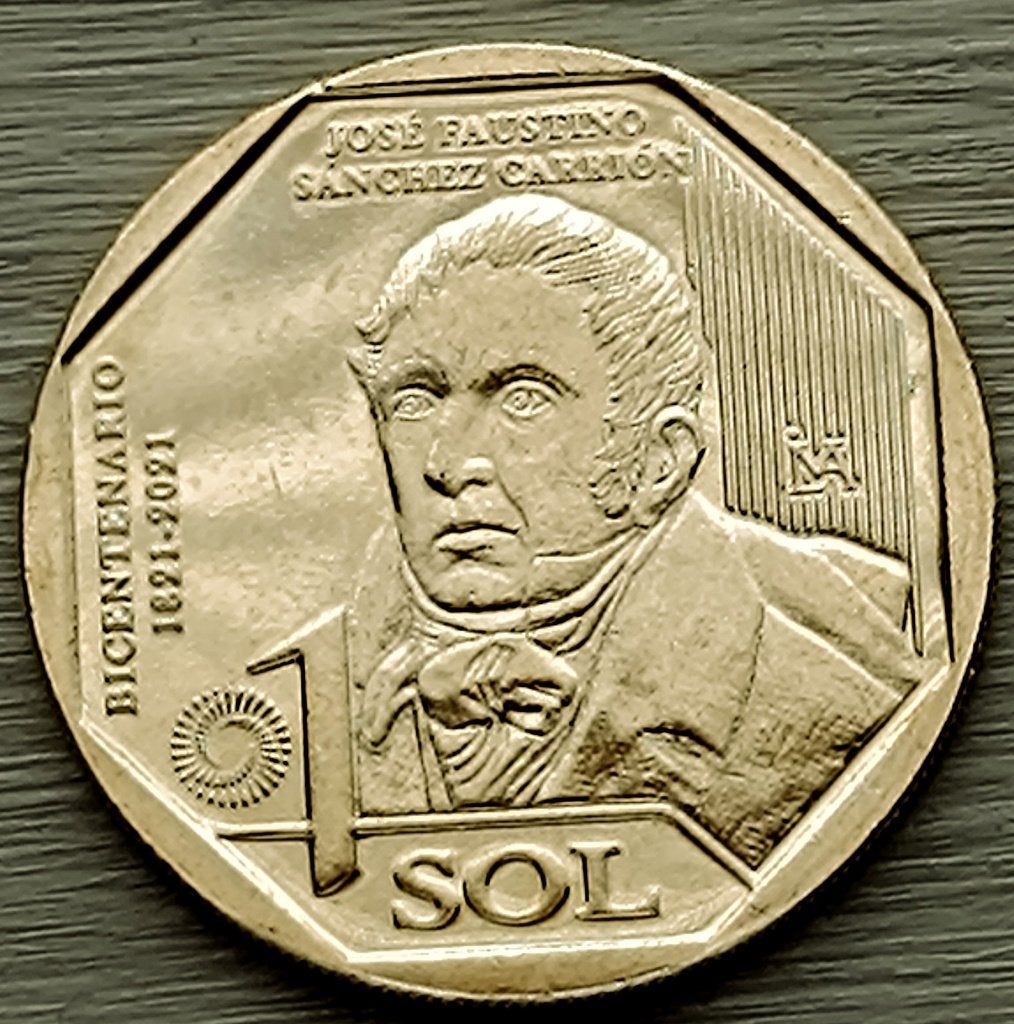 munt Peru 1 sol 2022 : José Faustino Sánchez Carrión, Timbres & Monnaies, Monnaies | Amérique, Enlèvement ou Envoi